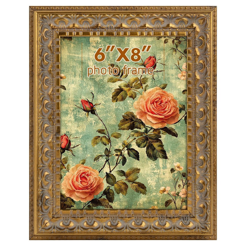 Poster Frame Ornate Bronze, Horizontal and Vertical Wall Display With Real Glass