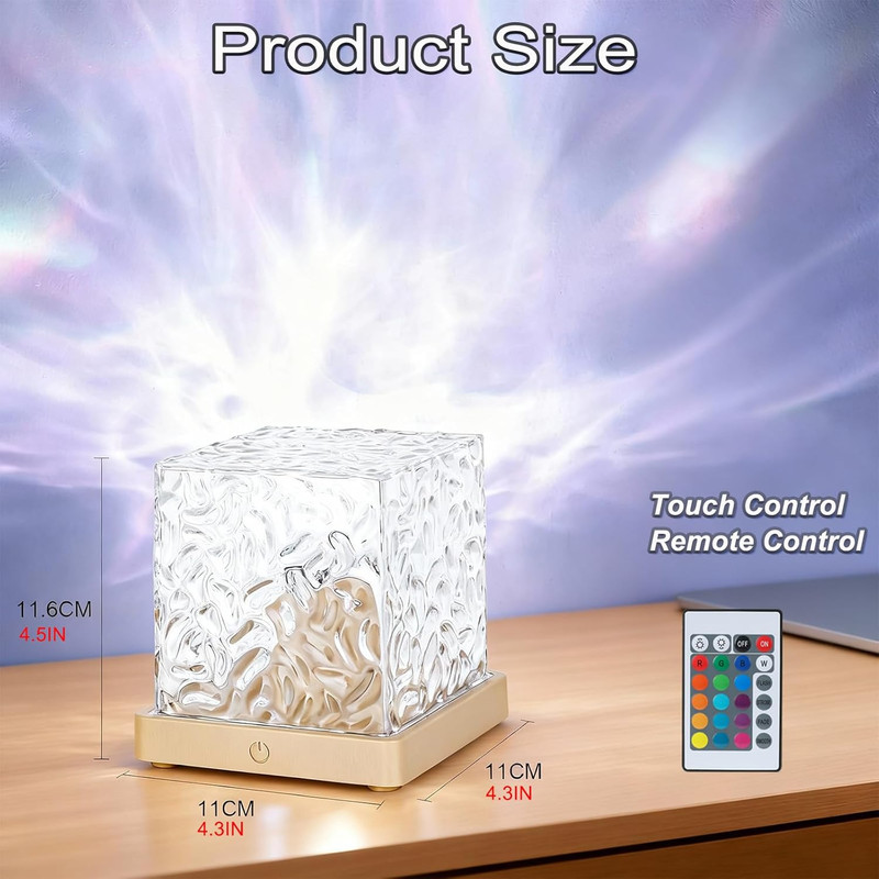 Ocean Wave Projector Light, 16-Color Changing Luminorthe Cube Lamp with 3D Rotat gallery
