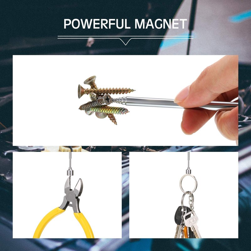 12 Pieces Telescoping Magnet Pickup Tools in 2 Lb Magnetic Stick silver gallery