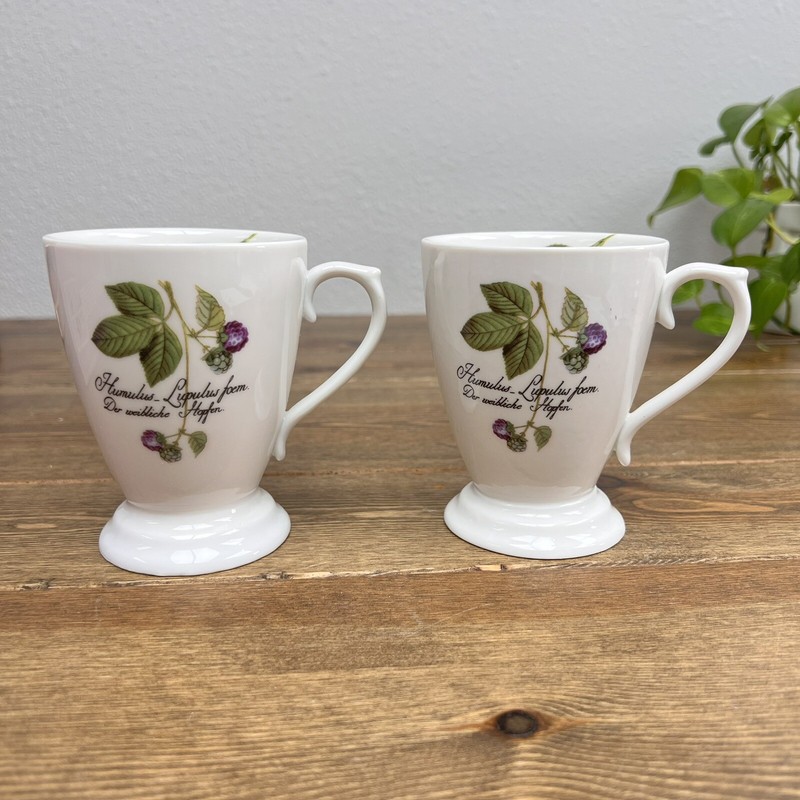 Humulus lupulus botanical coffee mug set of 2 New gallery