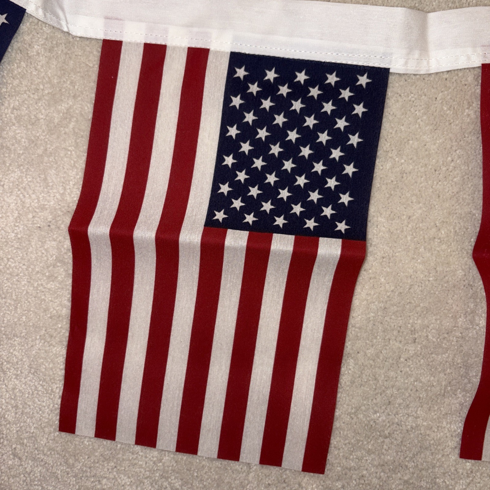 8 American Flags Banner Aprox 9 Feet Long , Flags 12/8 Inches New gallery