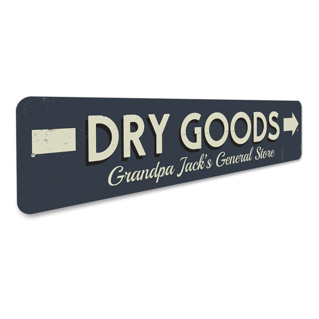Personalized Dry Goods Direction Sign Custom Mercantile Company Metal Wall Decor gallery