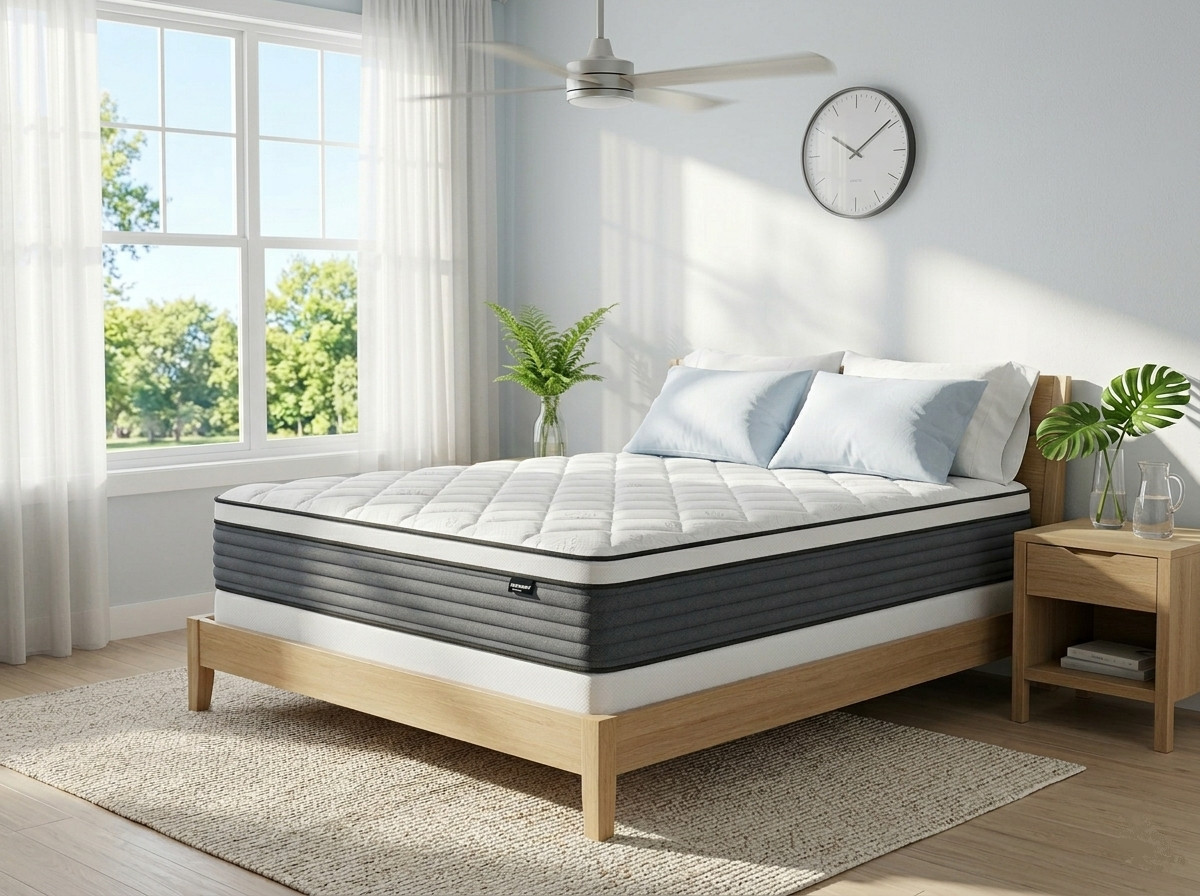 Queen Mattress 12 Inch Hybrid Memory Foam Pocket Spring Medium Firm in Box gallery