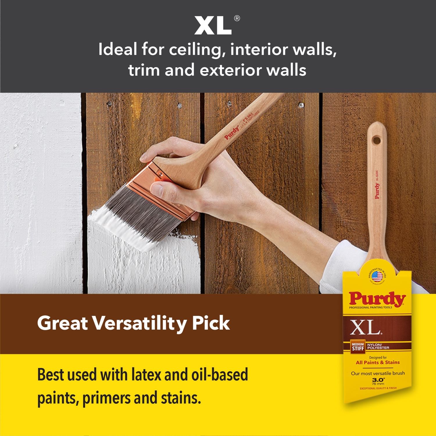 Purdy 144152320 Nylon Polyester Angle Trim Paint Brush 2 W in. with Wood Handle gallery