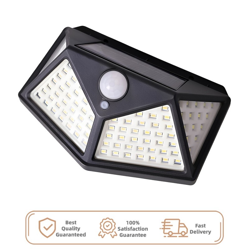 4x 100 LED Solar Power Wall Light Outdoor PIR Motion Sensor Security Garden Lamp gallery