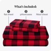 BLACK AND RED BUFFALO PLAID MICROFIBER 4PC BED SHEET SET in QUEEN and KING SIZE gallery