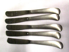Set Of 5 Stainless Flatware Solid Single Piece Construction Dinner Knife 6″