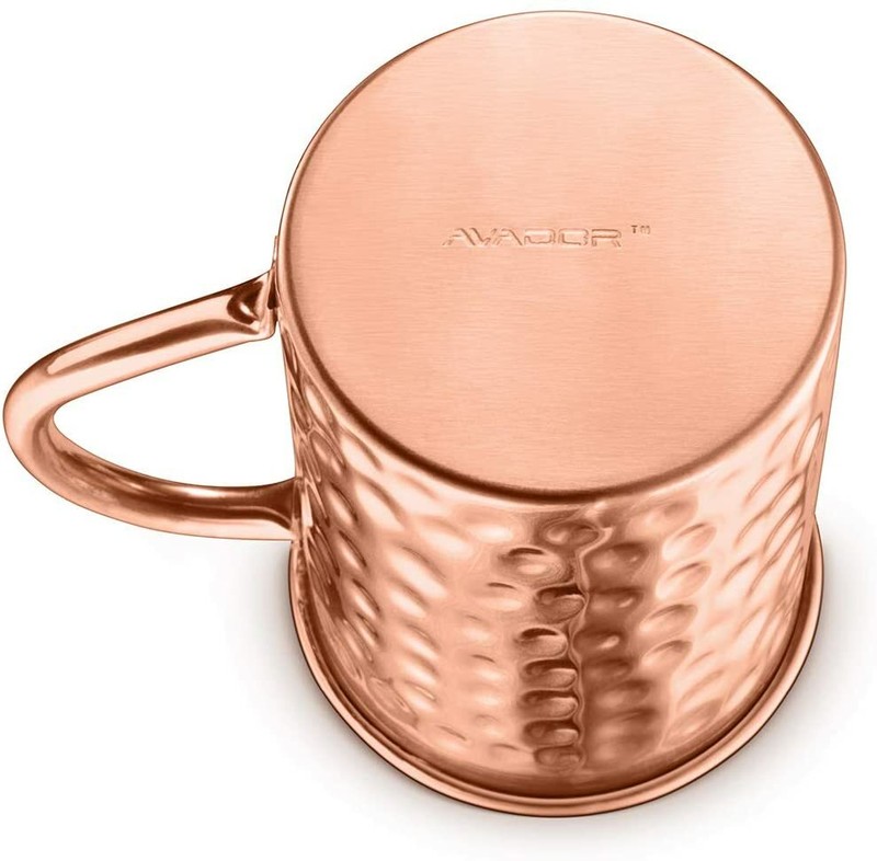 AVADOR Handcrafted Cylindrical Shape 100% Pure Copper Moscow Mule Mugs Set of 4 gallery
