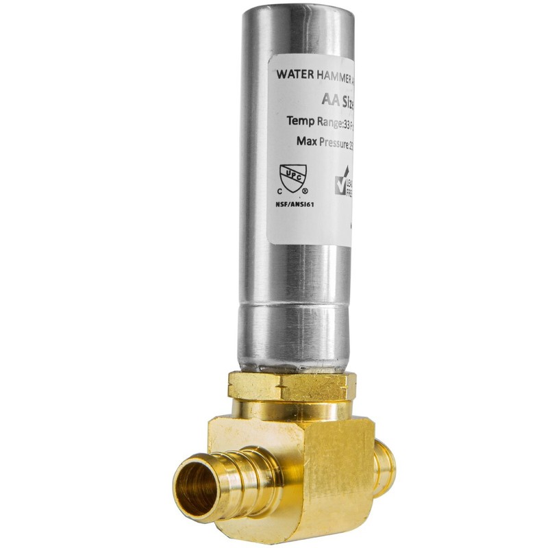 EFIELD 1/2" Pex Crimp Connection Tee Water Stainless Steel Hammer Arrestor gallery