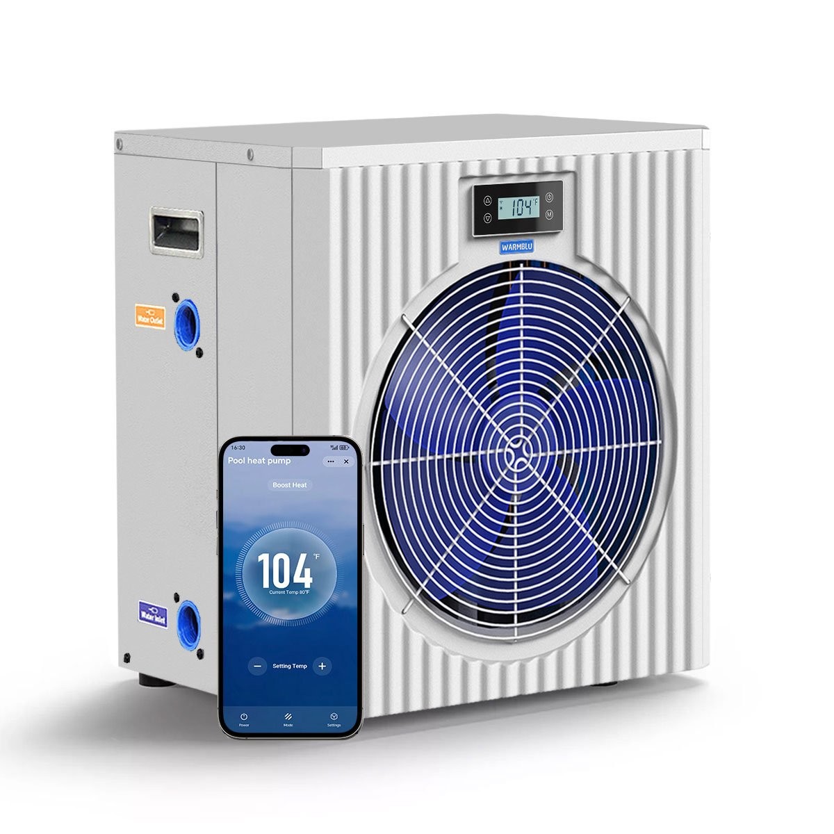 WARMBLU 18,000 BTU Above Ground Pool & Spa Heater Pump – 110V Electric Water Hea gallery