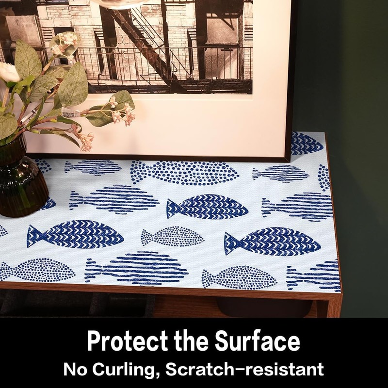 Blue Shelf Liner for Kitchen Cabinets Non Adhesive Drawer Liners Non Slip Cupboa gallery