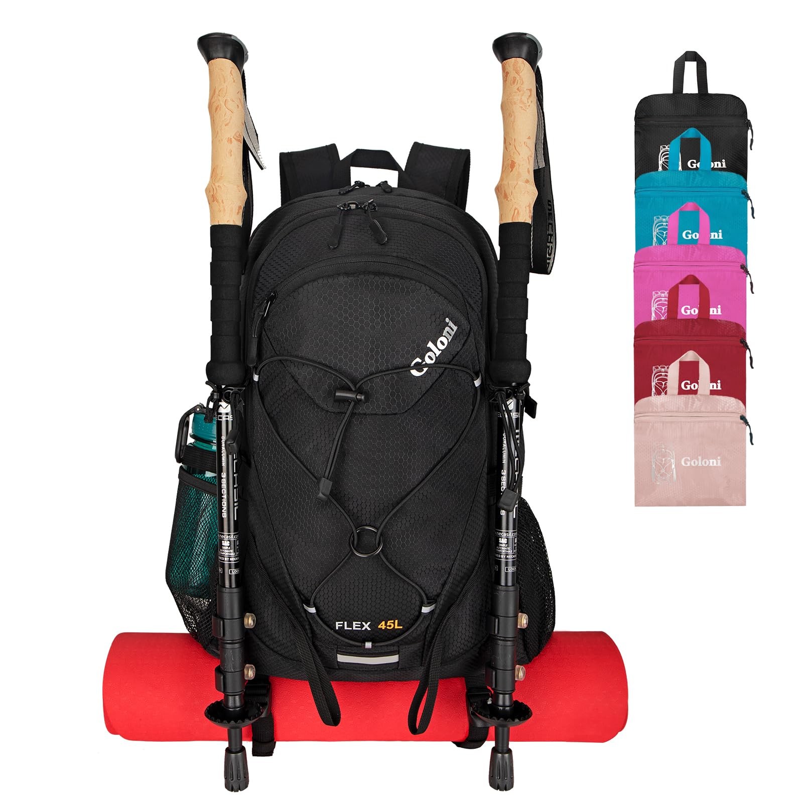 45L Hiking Backpack Lightweight Foldable, Waterproof Camping Backpack with Ra...