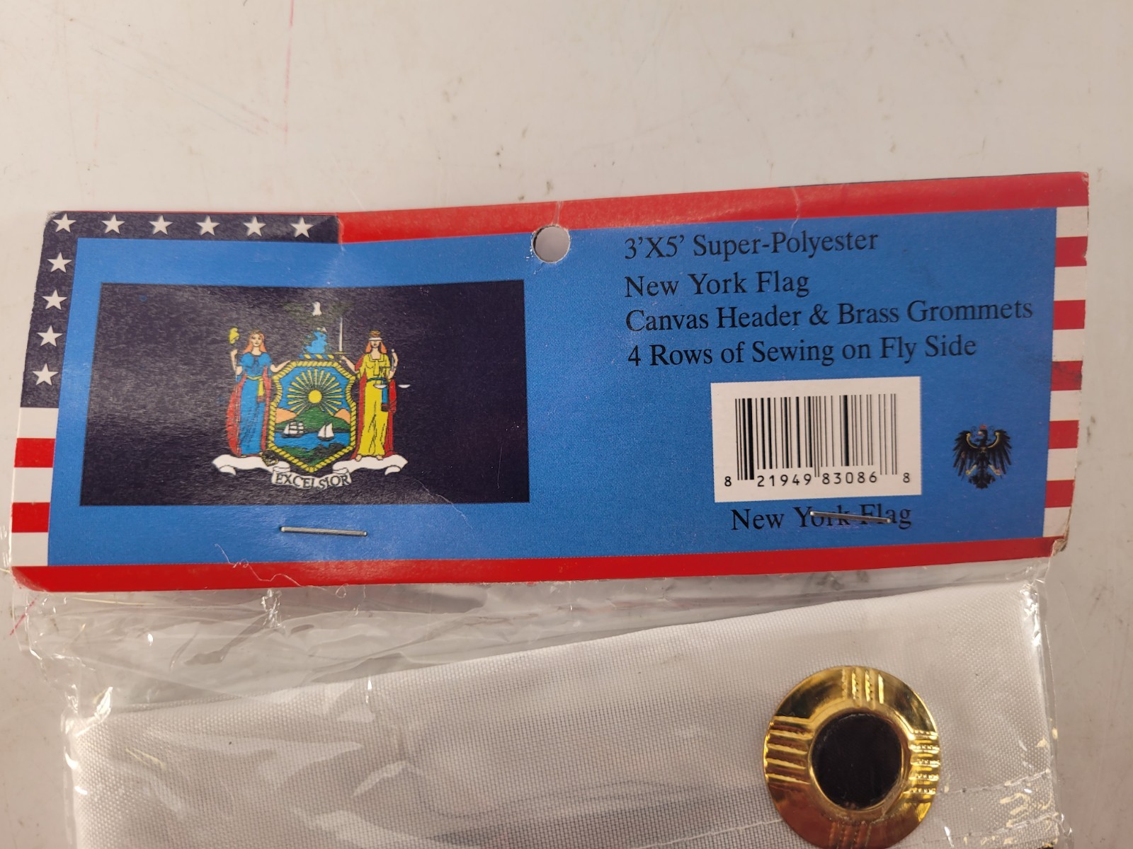 New York Flag 3x5 FT Printed Super Polyester Canvas Header Brass Grommets gallery