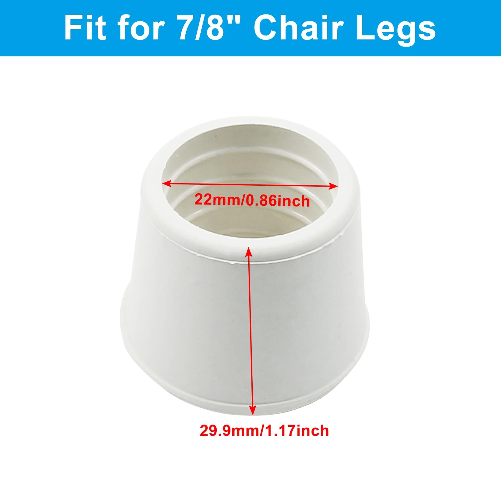 16Pcs 7/8 Inch (22mm) Chair Leg Tips Caps, Round Rubber Non-Slip Folding Chai... gallery