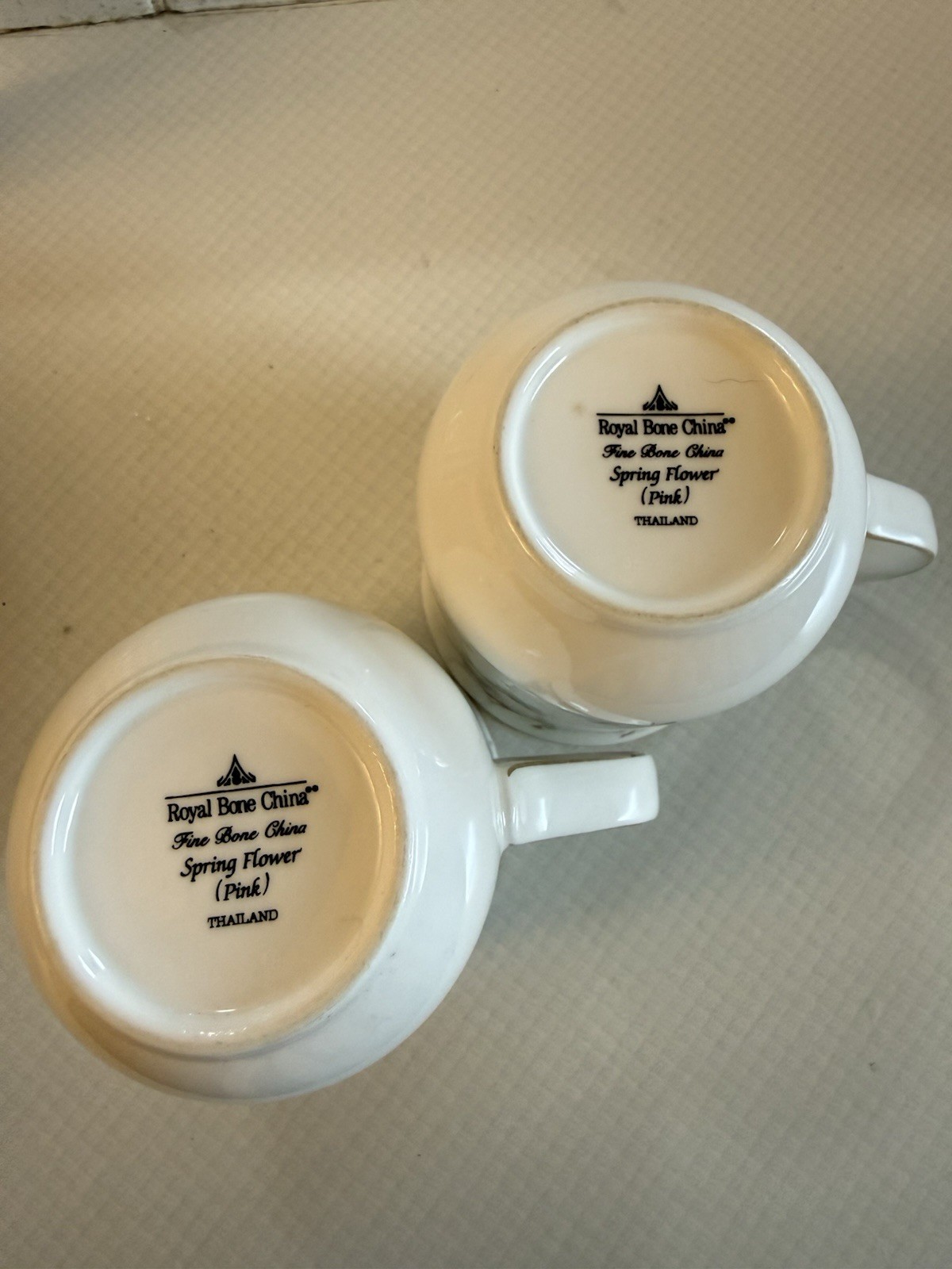 Royal Bone China Spring Flower Pink Floral Bone China Coffee Mugs Set of 2 12 oz gallery