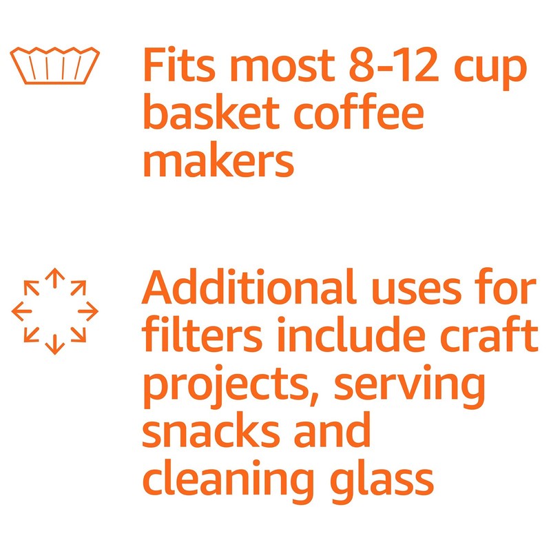 Amazon Basics Basket Coffee Filters for 8-12 Cup Cup, White gallery