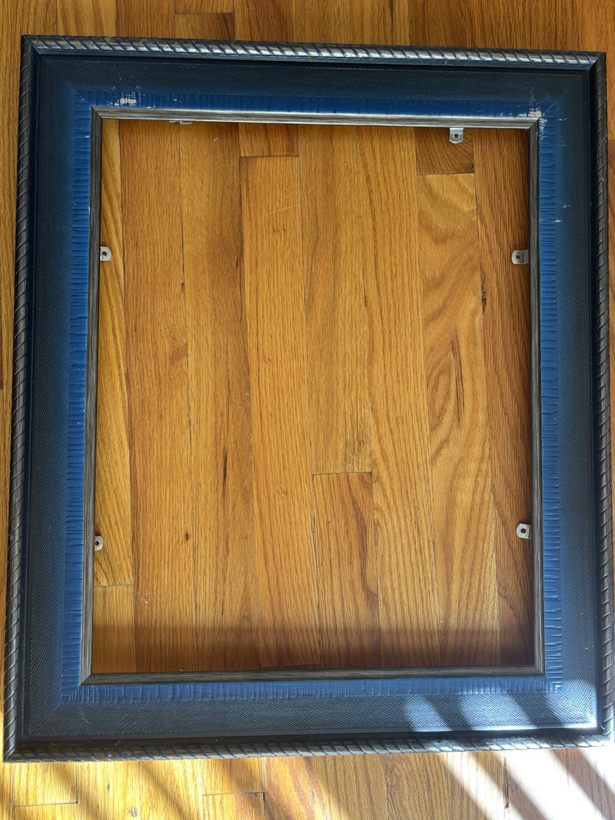 Wood Rectangular Photo Frame Black Blue 14x29in Less Than 5in Wide Used gallery