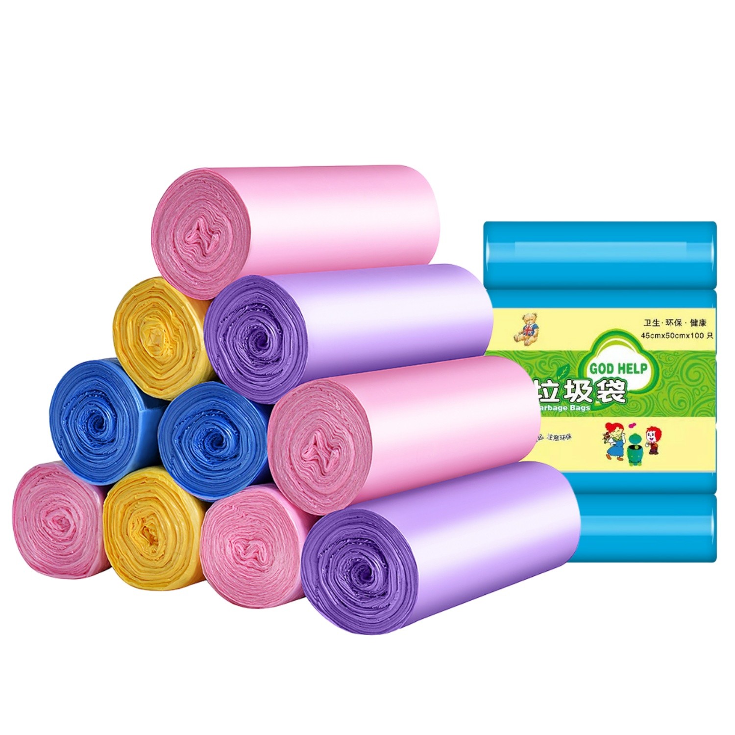 340pcs Random Colors Small Garbage Bag Disposable Home Trash Bags 20Rolls 4 Gal gallery