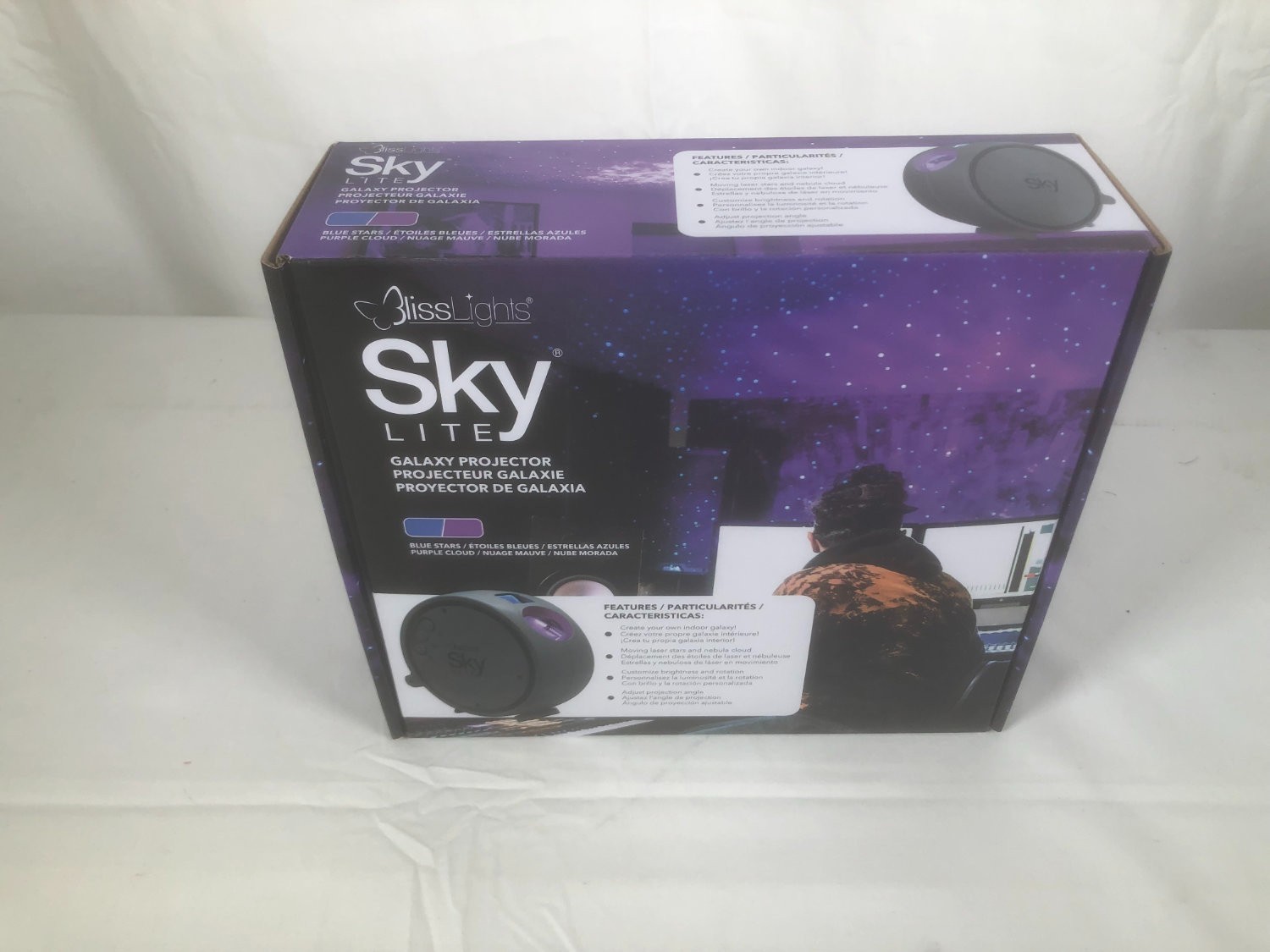 BlissLights Sky Lite Galaxy Projector w/ LED Blue Stars Purple Nebula Cloud NEW gallery