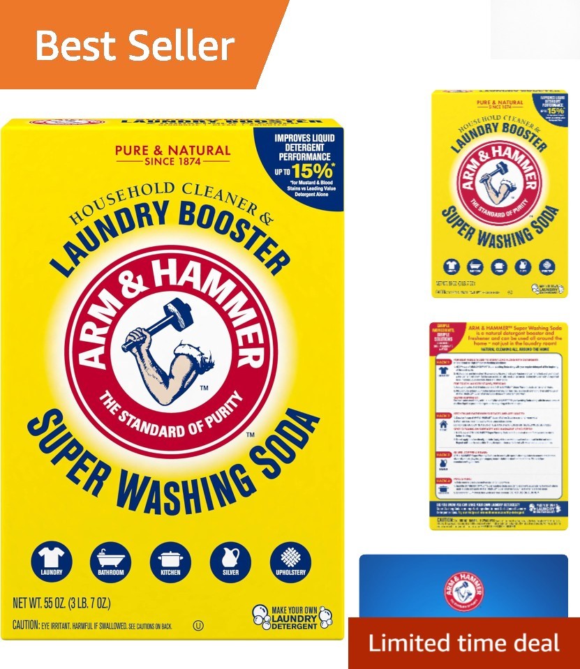 55 oz Super Washing Soda: Phosphate-Free Laundry Booster & Multi-Surface Cleaner gallery