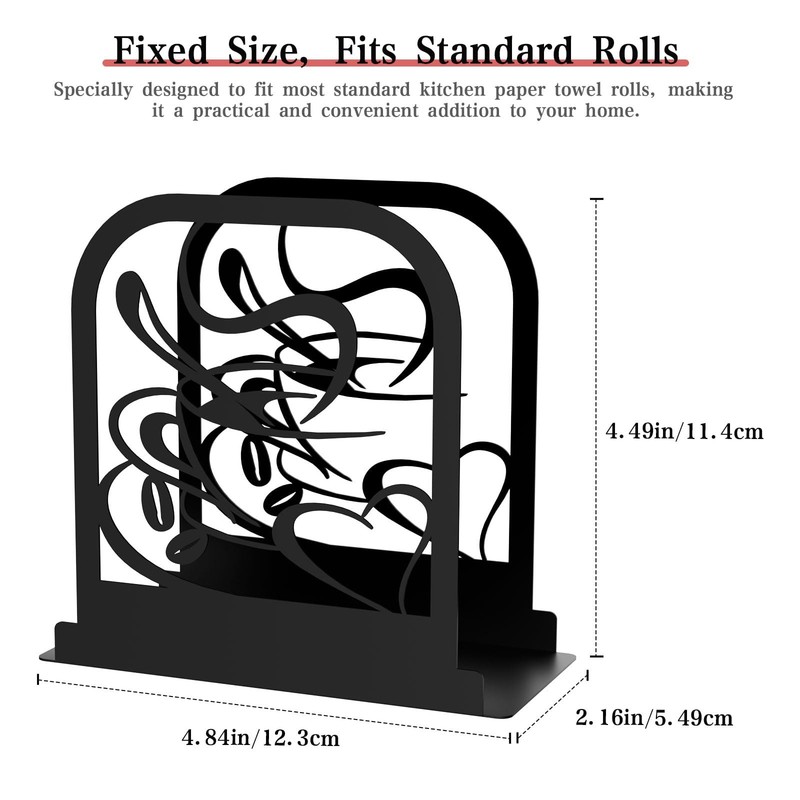 Modern Standing Napkin Holder for table, Black Metal Napkin Dispenser, Coffee ti gallery