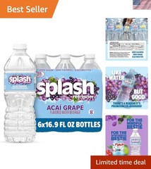 Refreshing Acai Grape Electrolyte Water – 6 Bottles, Zero Calories, 16.9 Fl Oz