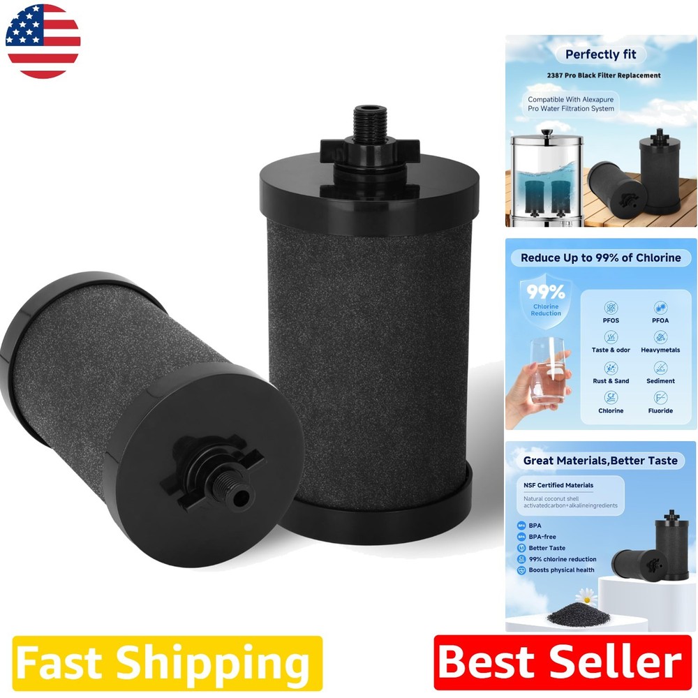 Alexapure 2387 Pro Filter Replacement, 2 Pack Black, 5000 Gal NSF Certified, ...