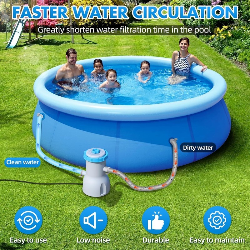 Standard Series Above Ground Pool Filter Pump 800 GPH Flow Rate, Catridge Filter gallery