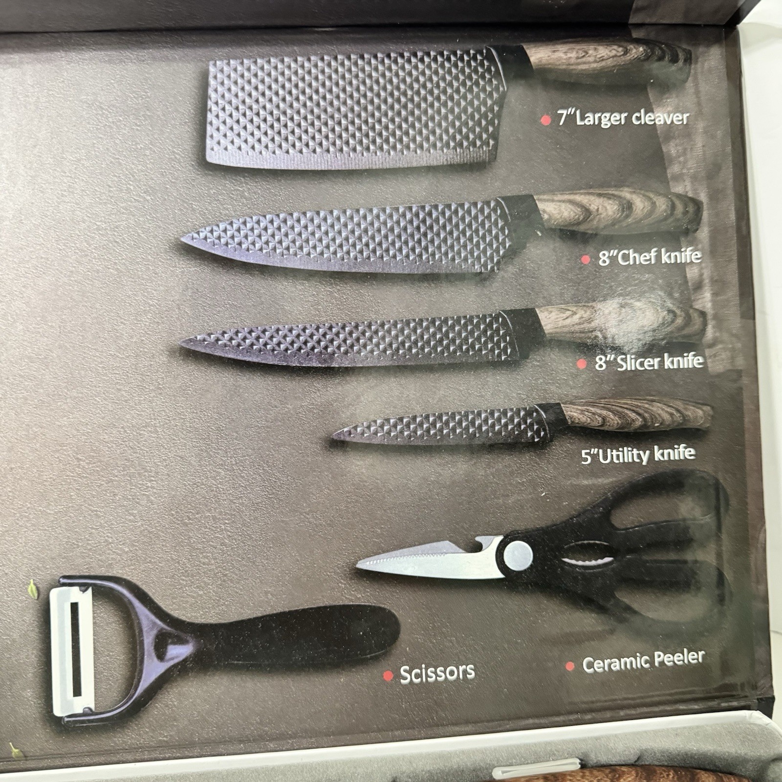Home Chef Knife Set 6 Pcs, Assorted Kitchen Tools, Scissors, Peeler New In Box! gallery
