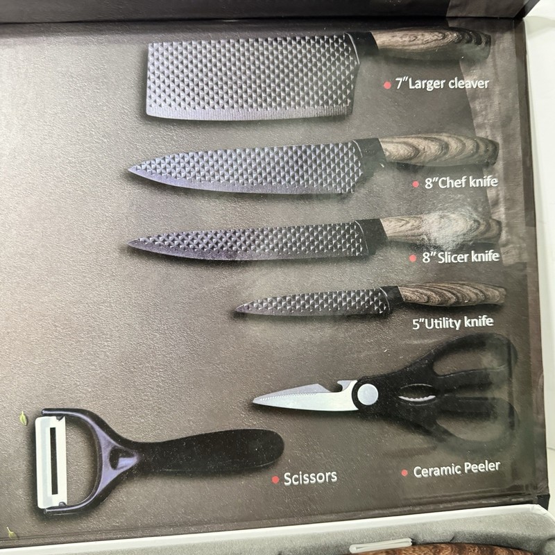 Home Chef Knife Set 6 Pcs, Assorted Kitchen Tools, Scissors, Peeler New In Box! gallery