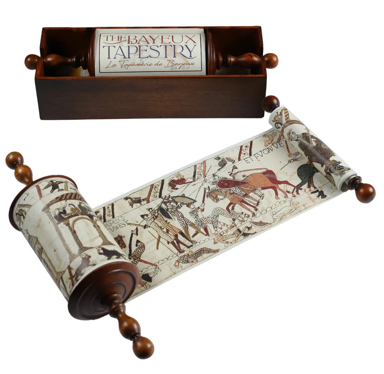 Bayeux Tapestry Replica Old World Scroll Duke Normandy 21.33' Wood Desk Tray New gallery