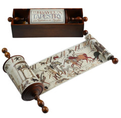 Bayeux Tapestry Replica Old World Scroll Duke Normandy 21.33′ Wood Desk Tray New
