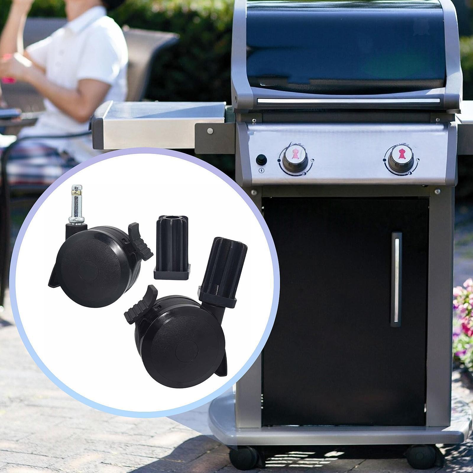 2Pcs Locking Casters BBQ Grill Part 70360 Hiking Porch Camping Barbecue gallery