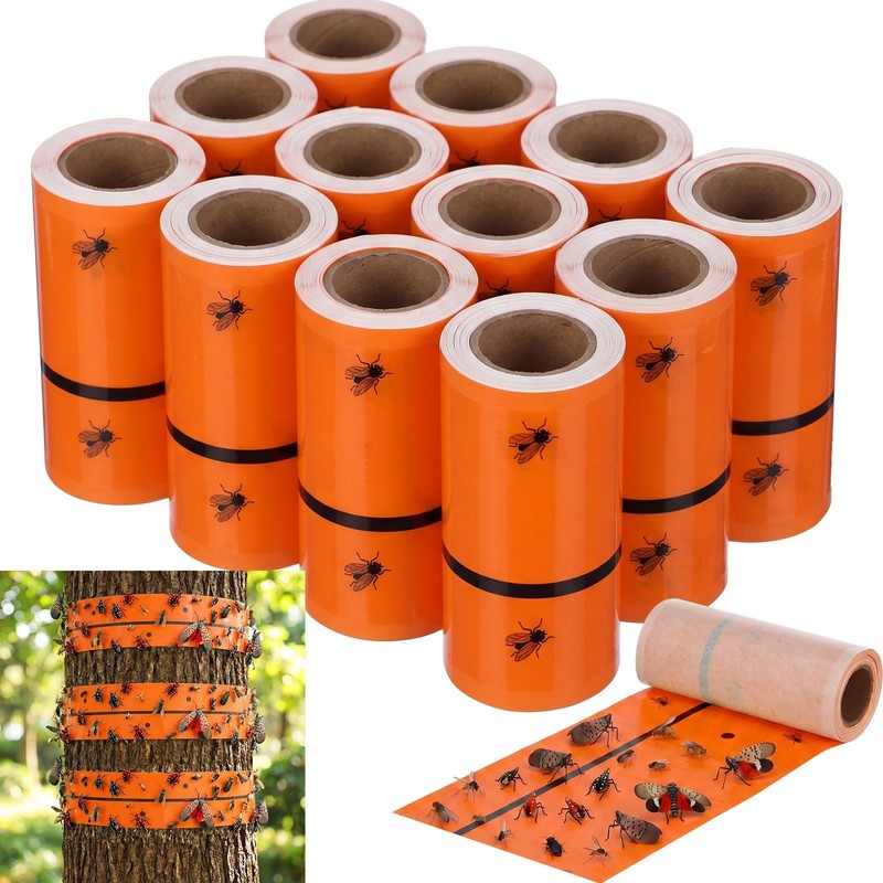12 Rolls Spotted Lanternfly Trap - 30ft Sticky Strips for Trees, Garden, Lawn gallery