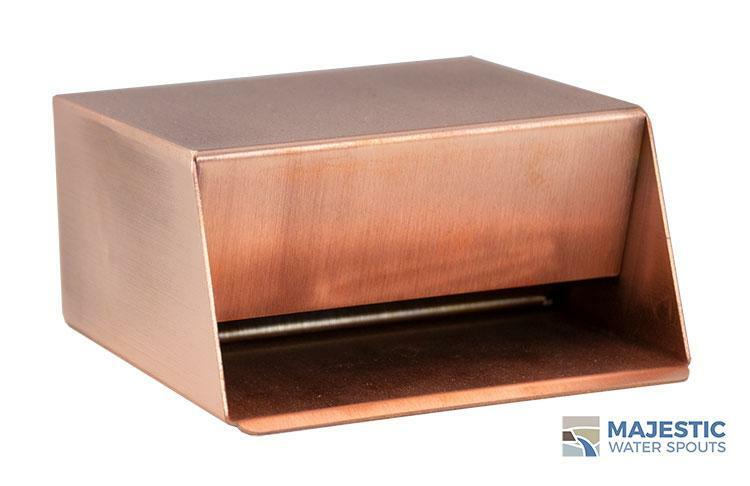 Hamilton 6" In-Wall Scupper for Pool/Spa or Water Fountain in Copper Back Fed gallery