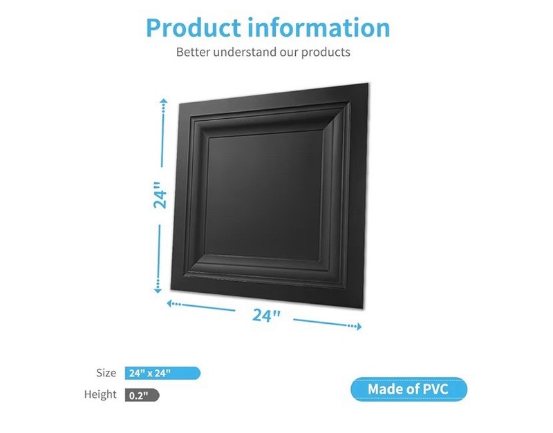 24-Pack Square Drop Ceiling Tile 2Ft X 2Ft in Black, PVC Ceiling Panel 24 X 24In gallery