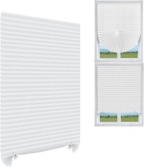 Pleated Window Blinds,Temporary Shades Cordless Light Filtering Pleated Paper Sh
