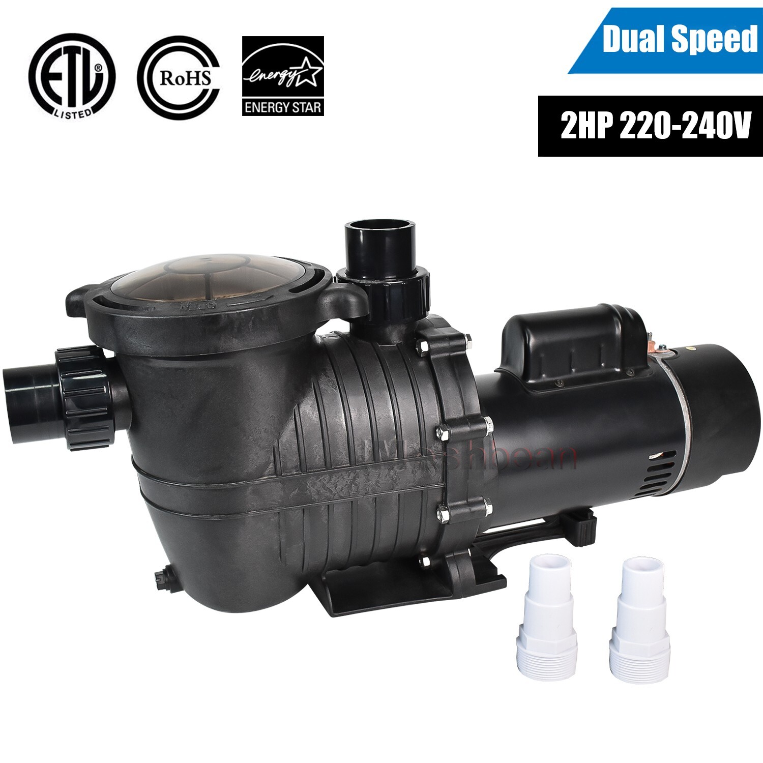 2 Speed 2HP 230v 1.5" NPT INGROUND Swimming POOL PUMP MOTOR w/Strainer Hayward gallery