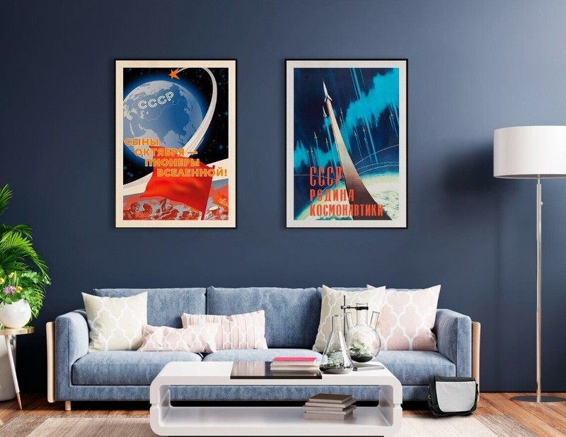 Soviet space, USSR 1960s — Soviet vintage space poster, retro soviet art print gallery