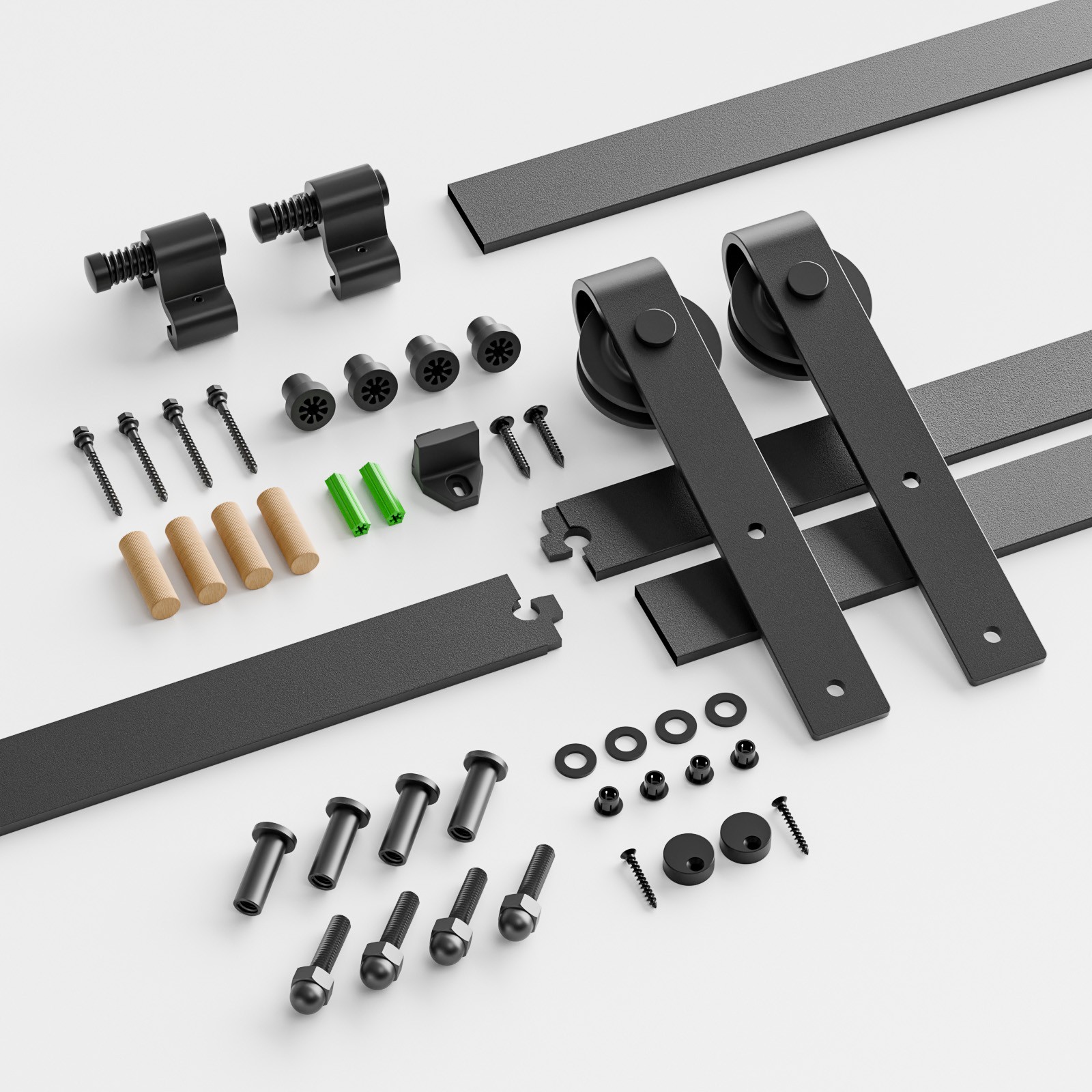 4FT-20FT Sliding Barn Door Hardware Closet Track Kit for Single/Double Wood Door gallery