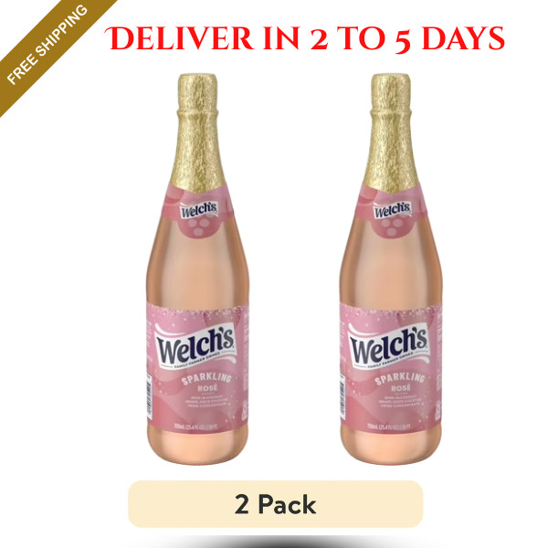 (2 pack) Welch's Non-Alcoholic Sparkling Rosé Grape Juice Cocktail, 25.4 fl oz gallery