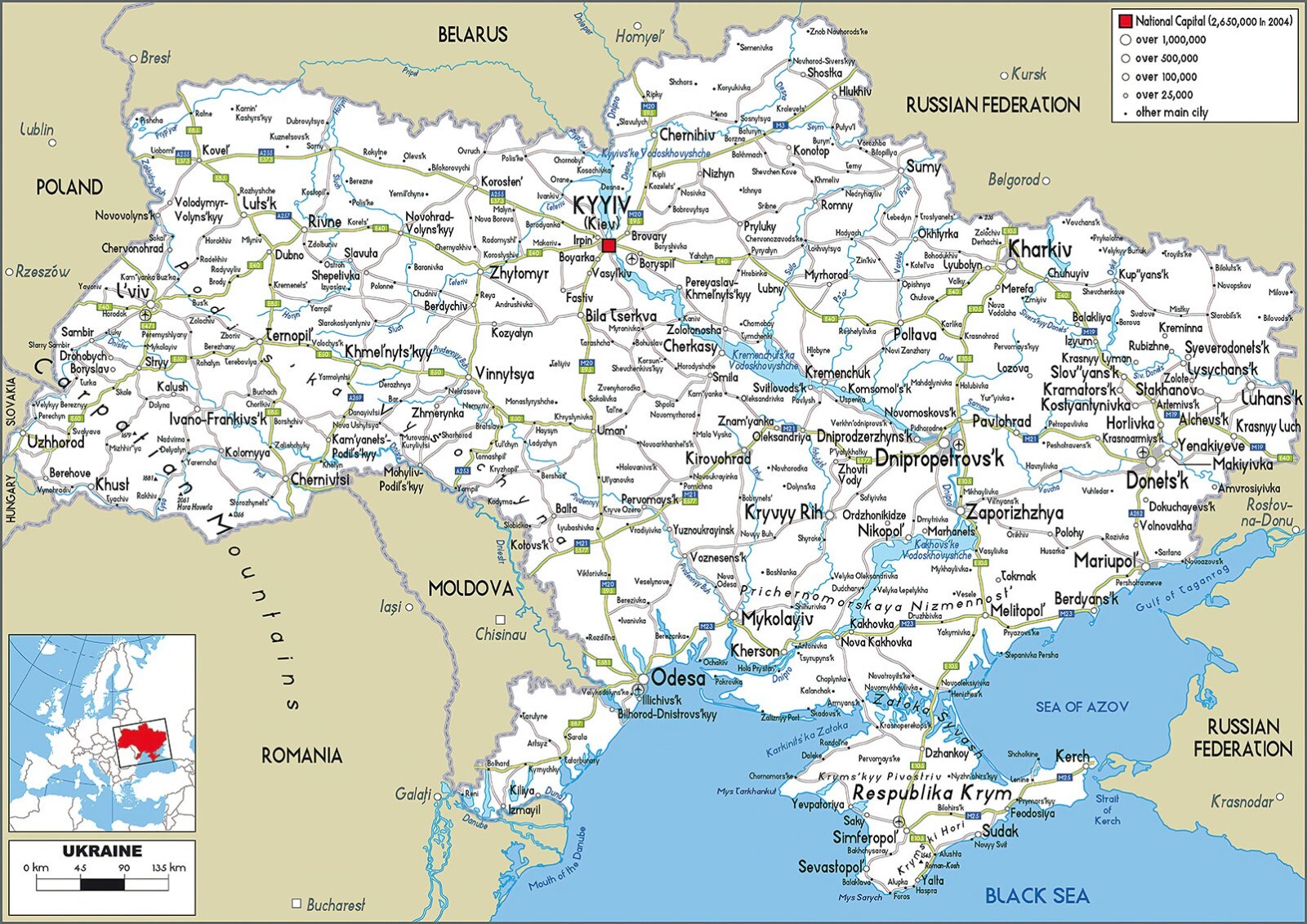 2009 CIA Ukraine Road Map Home School Geography Poster Print Study History gallery