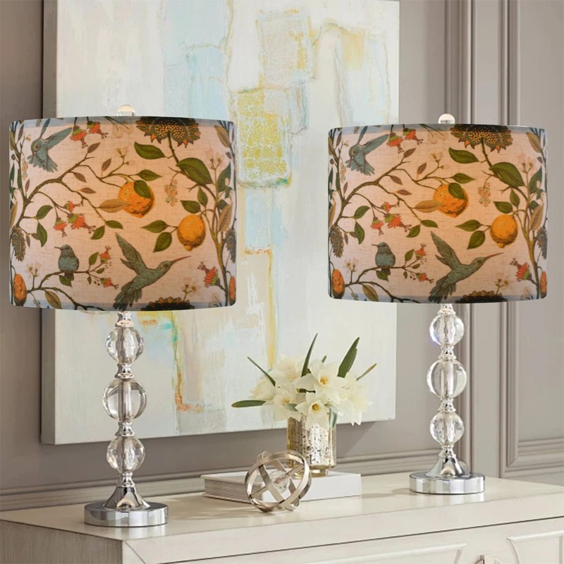 Large Flax Pattern Drum Floor Lamp Shades Set Of 2 Spider 13x13x10 Inch gallery