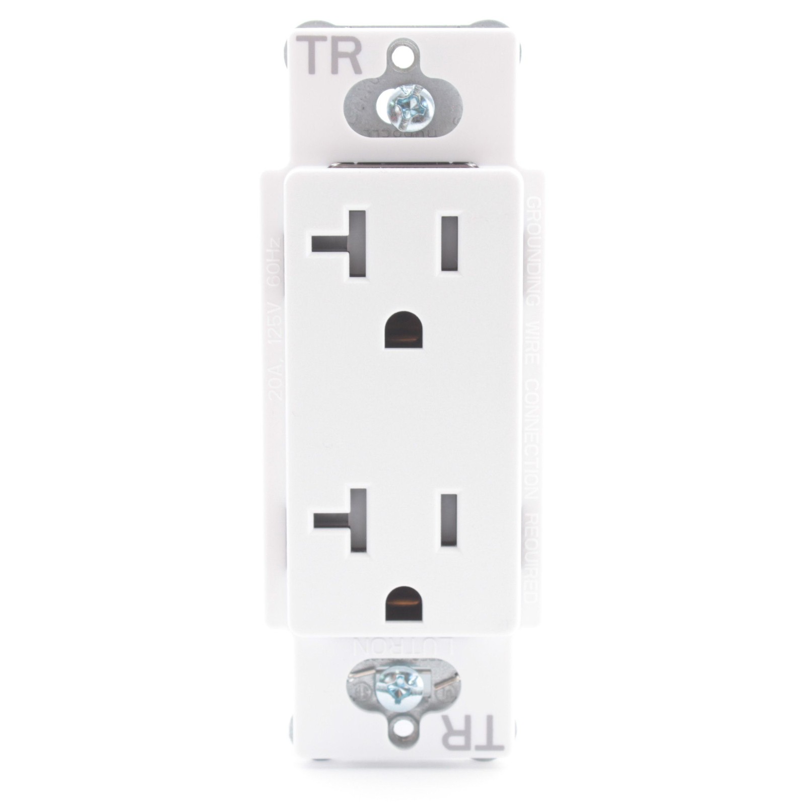 Lutron Snow Duplex Tamper Resistant Receptacle NEMA 5-20R 20A 120V SCRS-20-TR-SW gallery