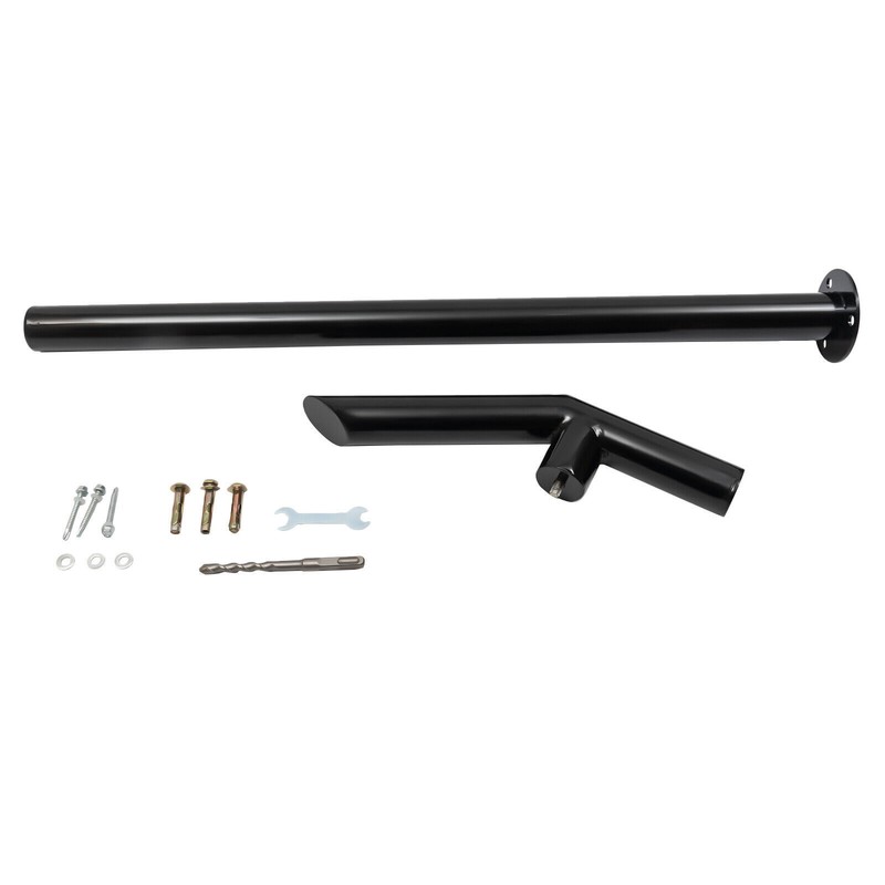 2-Step Handrail Single Post Handrail Round Iron Handrail for Stairs gallery