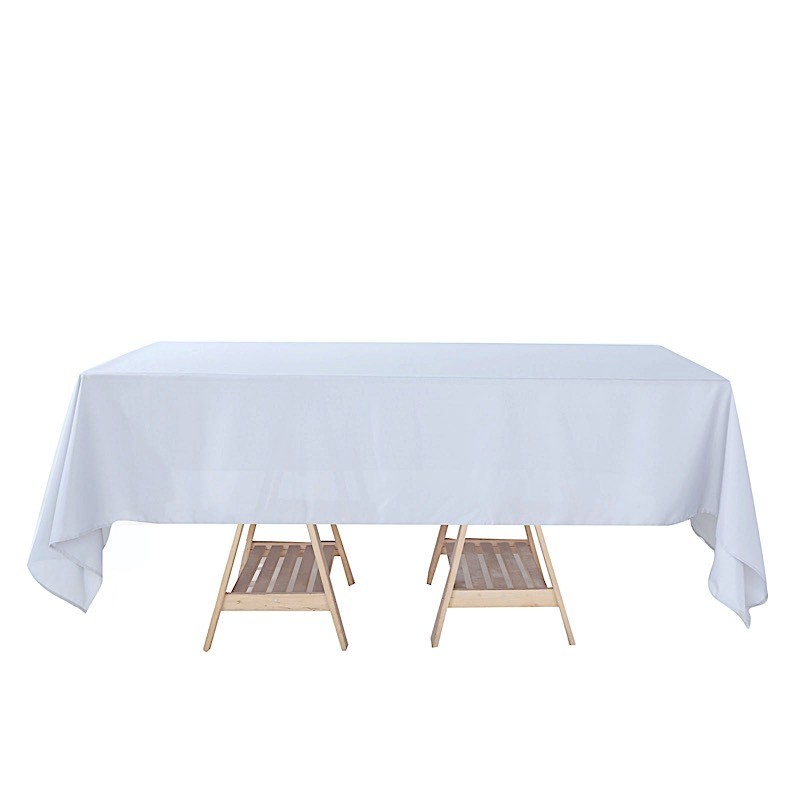 SILVER 72x120 RECTANGLE POLYESTER TABLECLOTH Light Gray Party Catering Linens