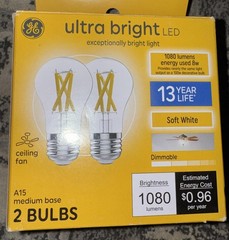 Dimmable LED Bulbs 100W Equivalent E26 Base 1080Lm Energy Saving 8W 2 Pack New