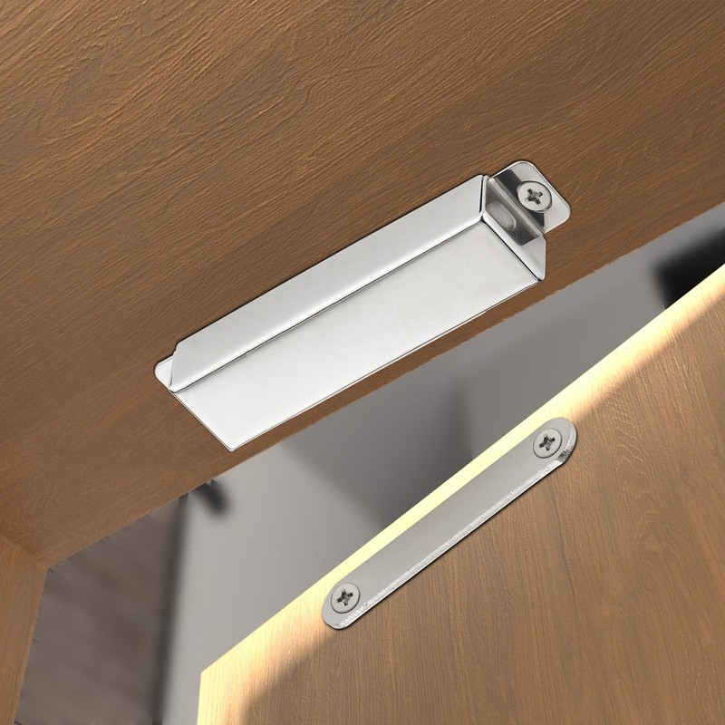 2 Pack | Heavy-Duty Magnetic Door Catch - 90lb Pull Large-90Lbs, Silver gallery