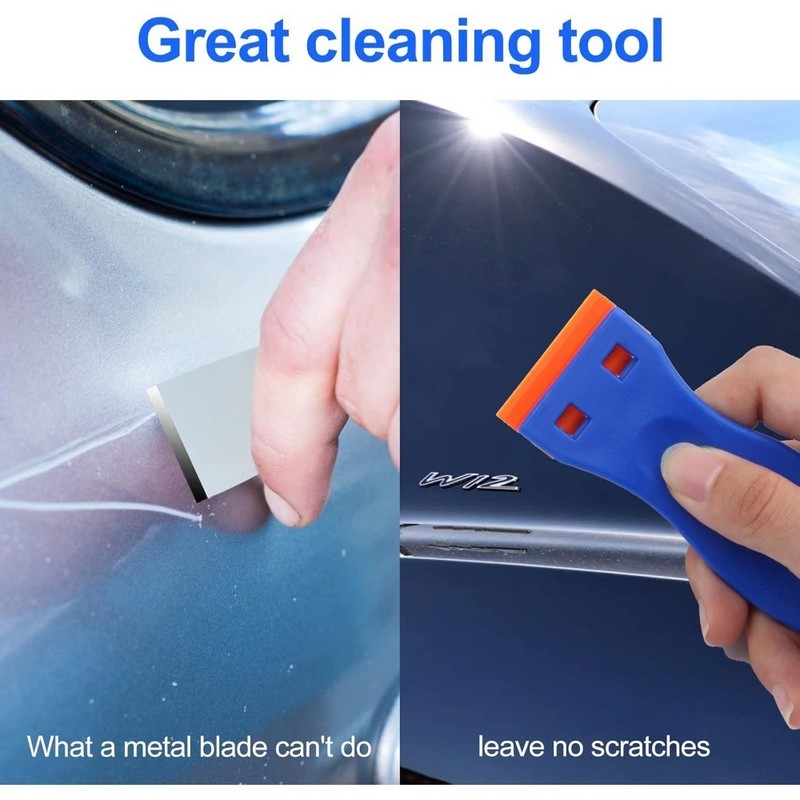 4 Pcs Plastic Razor Blade Scraper and 100 Pcs Blades, Remove Label Decal Tool， gallery