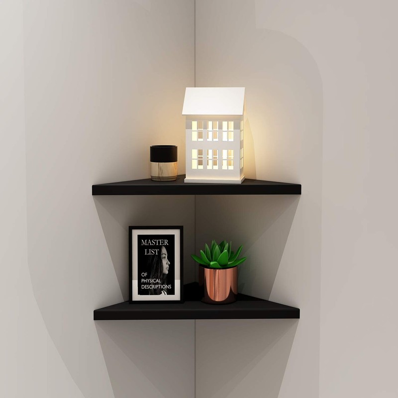 evron Corner Mounting Shelf,Easy to Install Wall Corner Shelf,Frosting Patter... gallery